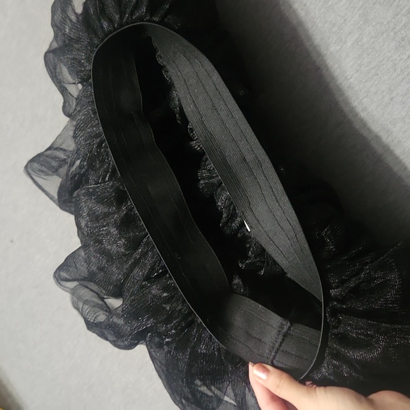 Y2K Black Costume Cosplay Ballerina Tutu Layered Flared Tulle Mini Skirt - Picture 6 of 6